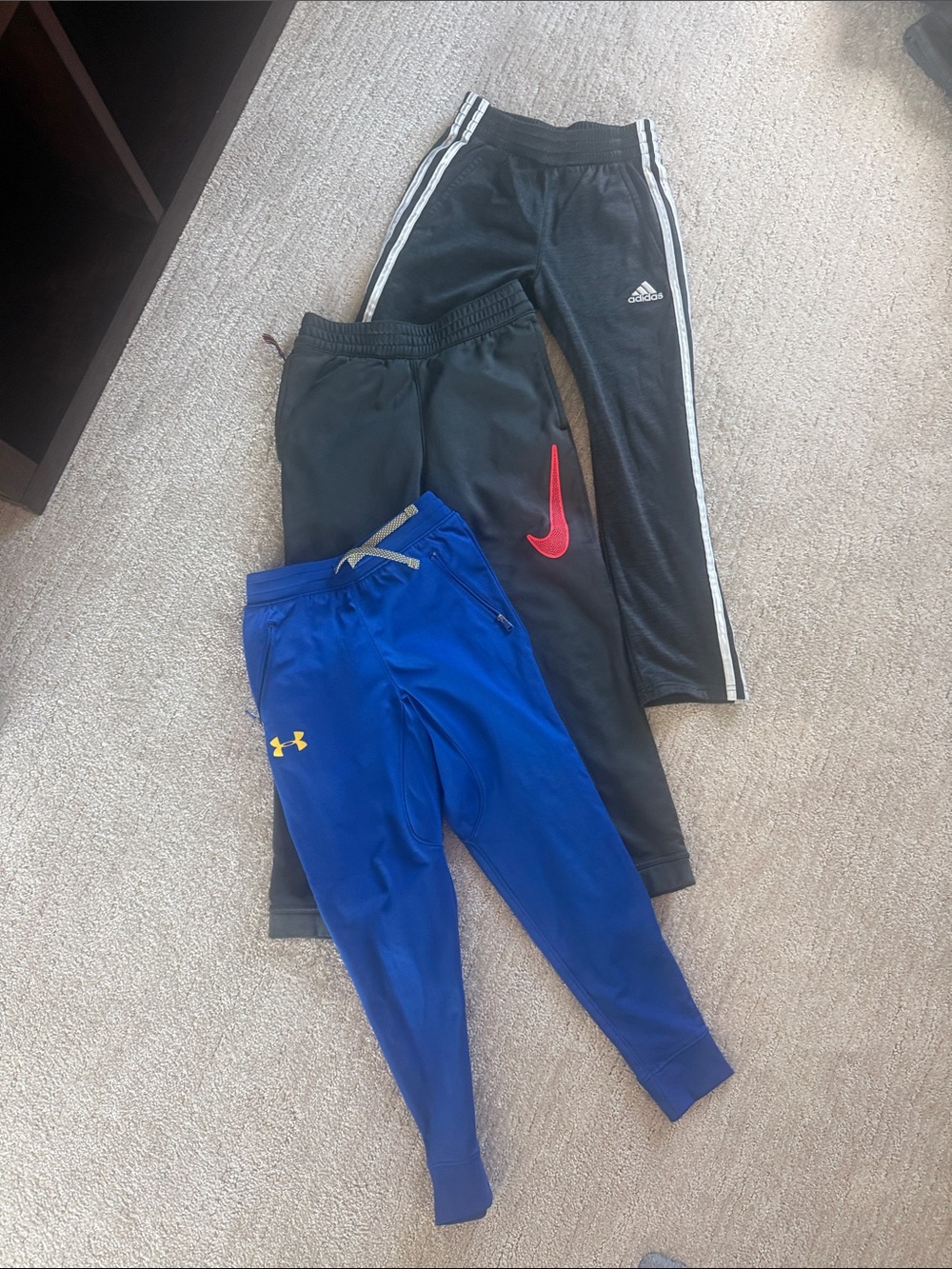 adidas Black Kids Joggers with White Side Stripes